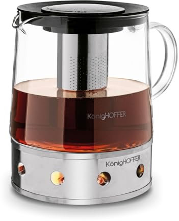 Mulled Wine Warmer Glass Teapot with Infuser and Strainer - 1.5L Loose Tea Kettle