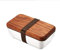 ZXSXDSAX Bento-Lunchbox Lunch Box Holz Bento Box Keramiknapf BPA frei beweglicher Nahrungsmittelbehälter mit Besteck Studenten Picknick Schule(Orange)