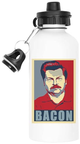 Ron Swanson Bacon Thermo-Wasserflasche, Weiße Trinkflasche