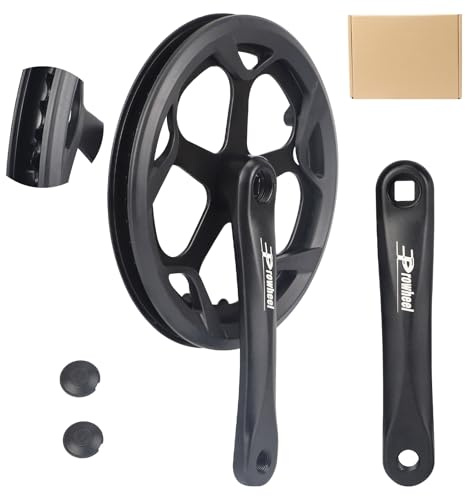 Prowheel - Juego de bielas 52T Prowheel de 170 mm, Juego de bielas cuadradas universales de Doble Cubierta de Cadena de 170 mm, Brazo de aleación de Aluminio para Bicicleta de Ciudad de 1/6/7/8