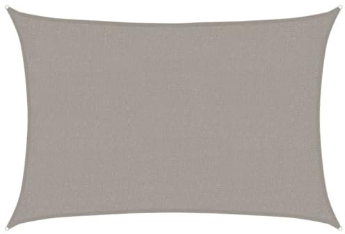 vidaXL Sonnensegel, Sonnenschutz UV Schutz für Balkon Garten Terrasse, Sonnendach Wasserfest, Windschutz Wetterschutz, 160 g/m² Rechteckig Hellgrau 2x2,5m HDPE