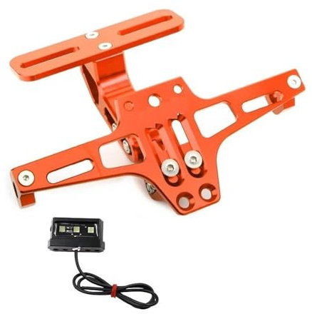 KSHSAA Motorrad Einstellbare Hinten Schwanz Ordentlich Kennzeichen Halter Halterung Für Zontes G1 125 ZT125 G1 ZT125U ZT 125 U ZT 310X ZT310R Motorrad(Orange)