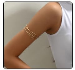 Cubahop Upper Brazos Cuff Hueco Multi-capa Crossing Brazos Ajustable Apertura Brazo Banda Hip Hop Pulseras Cadena Cuerpo para Mujeres