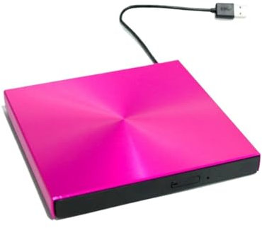 Aluminum Alloy Shell USB3.0 External DVD Burner CD Player Notebook Disc Optical Drive(Pink)