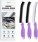 SXhyf Cleaning Brush - Hard Bristle Crevice Cleaning Brush, Multifunctional Gap Cleaning Scrub Brush, Cleaning Tools for Household Use, Home, Kitchen, Bathroom, Window, Vehicle (Purple Handles)