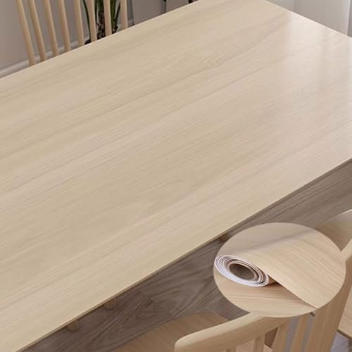 Eiauiuo Tisch Klebefolie Möbelfolie Table Stickers Holzoptik Tischaufkleber Möbelaufkleber PVC Selbstklebende Folie Wasserdicht Selbstklebende Tapete für Wand Tisch Küchen Möbel Dekofolie Schutzfolie(