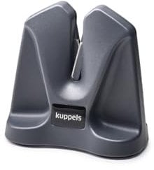 Kuppels Messerschärfer EASY SHARP | Platzsparender Messerschleifer Grau | für Tranchiermesser, Kochmesser, Japanische Messer, Jagdmesser, Taschenmesser und Beile | kann Scheren schärfen