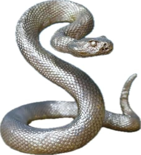 Exotic Coiled Gold Snake | Textured Resin Ornament | Jungle Theme Home Decor