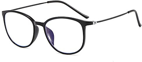 Suertree Blaulichtfilter Distanz Brille Leichte Kurzsichtige Brille Mode Myopia Brillen TR90 für Damen Herren Schwarz -0.5 Dioptrien
