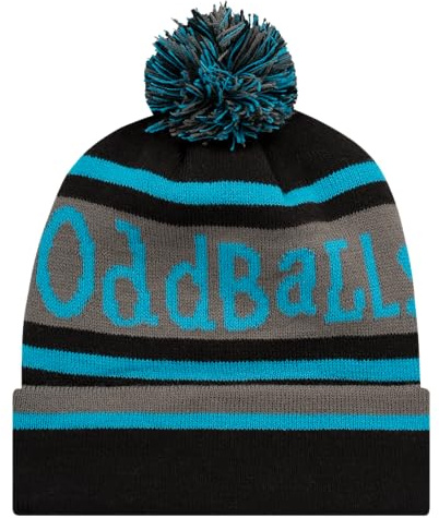 OddBalls | Unisex Bobble Hat | Winter Hat for Men/Women | Wooly Hat | Black, Grey & Sky