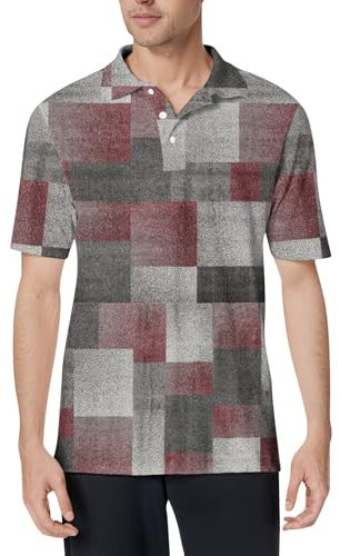 Poloshirt Herren Männer Polohemd mit Farbverlauf Kurzarm Atmungsaktiv Polo Shirts Lässiges Design Poloshirts für Sommer und Freizeitaktivitäten Knopfleiste Sommershirts Oberteil(Dark Gray,XL)