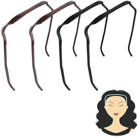 4 Serre-Têtes Carrés pour Lunettes de Soleil, Bandeau Invisible, Verceau de Cheveux Tendance pour Volume et Style de Cheveux, Accessoires de Bandeau pour Femmes et Hommes,2 couleurs