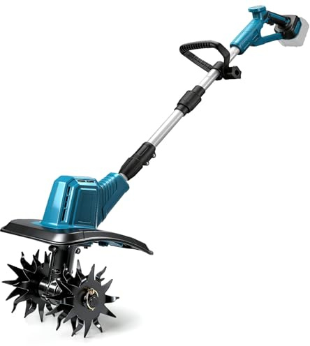 Catolsss Zappa a batteria per batteria Makita 18 V, motore 360 giri/min, larghezza di lavoro 20 cm e profondità di lavoro 16 cm per aiuole, profondità di lavoro per aiuole, coltivatori e agricoltura