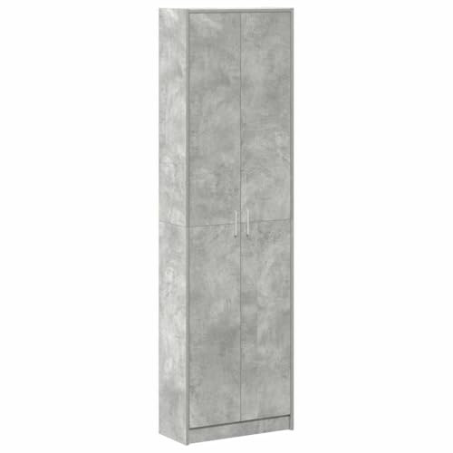 Tomostar Armoire à Porte, Armoire Dressing de Rangement Penderie Chambre Gris béton 55 x 25 x 189 cm Bois d'ingénierie