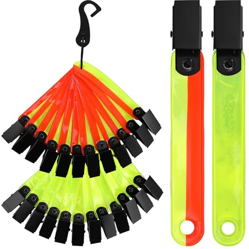 JUMPLAWN 24 Reflektierende Wegmarkierungen mit Clips Wetterfeste Baummarkierungen aus PVC Multifunktionale Sicherheitsmarkierer für Camping Wandern und Jagd Leicht Abnehmbar