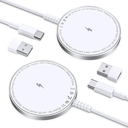 Magnetisches Wireless Charger für iPhone 17/16/15/14/13/12 Serie, Schnelles Induktives Ladepad mit Starker Magnetkraft, USB-A/C Magnet Ladegerät Kompatibel mit AirPods Pro