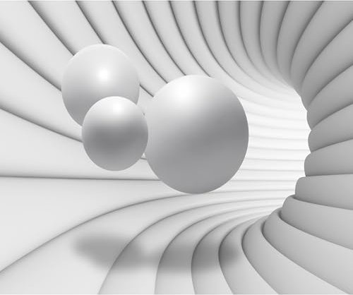 decomonkey Fototapete 3d Effekt Abstrakt 200x140 cm Design Tapete Fototapeten Vlies Tapeten Wandtapete Vliestapete moderne Wandbild Wand Schlafzimmer Wohnzimmer Kugeln Abstrakt