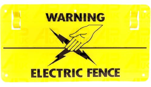 15x Electric Fence Warning Plastic Sign Double Sided Poly Wire tape Screw Fixing