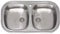 Practic 691238 Fregadero Inox Serie Roma, 2 Senos con Válvula Grande y Orificio, 80 x 45 cm