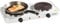 FINE ELEMENTS SDA1676 2500W Double Hot Plate Made From Cast Iron with Thermostatic Control and Indicator Light, Secure Non-Slip Feet, Dual Independent Adjustable Temperature Control, Double (2019 Model), White