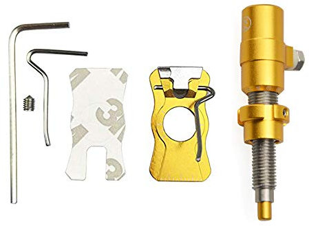 SHARROW Bogenschießen Magnetischer Pfeilauflagen und Cushion Plunger Aluminium Button Plunger Einstellbar RH/LH für Recurvebogen Bogensport Zubehör (Gelb)