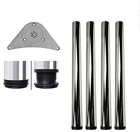 The Shopfitting Shop Schrankbeine, Küchenfüße, Arbeitsplatte/Einheit/Frühstücksbar/Schreibtisch, Tischbeine, Möbelbeine, verchromtes Metall, verstellbare Höhe (820 mm/82 cm), 4 Stück