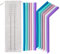 Qoosea Pailles en Silicone Réutilisable Portable Pailles à Boire pour Adultes et Enfants Lot de 12 Pailles à Boire avec 2 Brosses de Nettoyage Idéal pour les Boissons Froides ou Chaudes