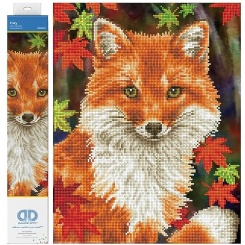 DIAMOND DOTZ DD9.043 - Original 5D Diamond Painting Set Fuchs Foxy, Kreativset mit 14.758 Diamant Mosaiksteinen, Malset ca. 35 x 45 cm, DIY Komplettset für Erwachsene und Kinder ab 8 Jahren