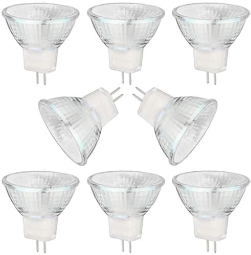 TopE MR11 Halogen Bulbs 12V 35W GZ4 Bi-Pin Base Spotlight Dimmable Glass Cover 35mm Diameter Warm White 2700K（Pack of 8