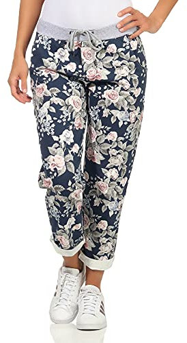 GRINGO Damen Sweatpants Boyfriend Jogginghose Freizeithose Sport One Size (Rose blau)