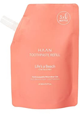 HAAN – Life's a Beach Remineralisierende Zahnpasta – 96% natürliche Inhaltsstoffe – Fluoridfrei, veganes Produkt, tierversuchsfrei, 150 ml Nachfüllung