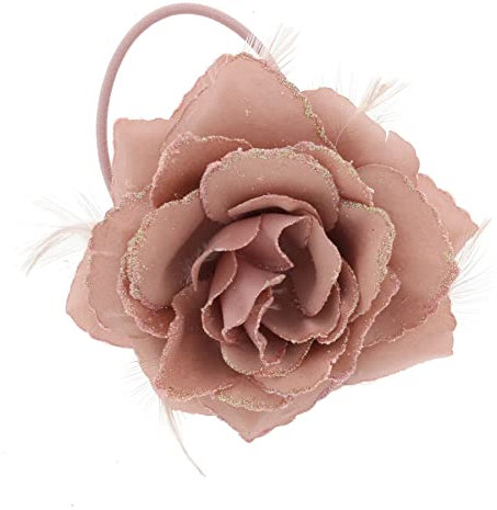 Topkids Accessories Rose Flower Hair Clip Hairband Brooch Safety Pin Hairpin Floral Corsage Fascinator Hair Band Aligator Beak Grip for Women & Girls Wedding Prom Party Special Occasion (Nude)