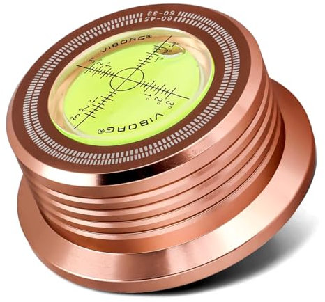 Tertullus 3-in-1 Plattengewichtsstabilisator 50Hz 280G Vinyl Klemme Plattenstabilisator Plattenspieler Level Aluminium LP Gewicht Plattenpuck für LP Plattenspieler Phono Plattenspieler(Gold)