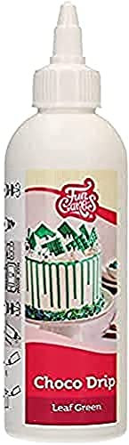 FunCakes Choco Drip Leaf Green (Grün): Köstlicher Geschmack, Einfach zu Verwenden, Perfekt für Tropfkuchen, Drip Geschmack nach Schokolade. Wiederverschließbare Packung 180 g.