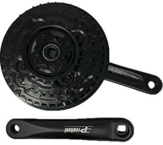 GUARNITURA BICI MTB TRIPLA 3 MARCE IN ALLUMINIO NERO 24 34 42 X 170 COMPLETA DI PEDIVELLA