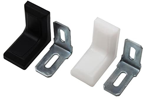 10x Stuhlwinkel 30x30x18mm mit Kunststoff Abdeckung in Schwarz oder Weiß Möbel Winkel Flachwinkel (Weiß)