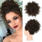 Messy Bun Hair Piece Locken Kurze Pferdeschwanz Verlängerung Elastischer Kordelzug Synthetische Haar Bun Scrunchies für Frauen (Medium Brown)