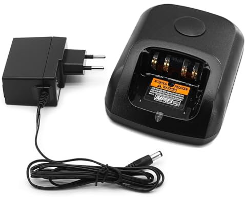 SHAWOROCE Caricabatterie per Motorola DP2400 DP2400e DP3400 DP4400 DP4600 DP4801 XPR3300e Ni-MH Ni-CD, batteria agli ioni di litio, 8,4 V, 400 mA, nero