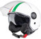 VINZ Varese Jethelm mit Doppelvisier | Roller Helm Fashionhelm mit Italienische Flagge | In Gr. XS-XXL | Jet Helm mit Sonnenblende | ECE 22.06 Zertifiziert | Motorradhelm mit Visier - Weiß