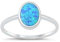 Joyara Sterling Silber 925 Blau Opal Ring 55