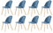 GrandCA HOME Lot de 8 Chaises de Salle à Manger en Velours, Chaises de Cuisine avec Coussin de Siège en Velours Doux, Chaises de Salle à Manger Latérales Rembourrées pour Salon, Bleu