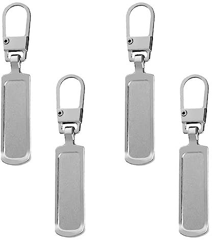 Lmyzcbzl Reißverschluss Zipper, 4 Stück Ersatzteile Reißverschluss Zipper, Metall Zipper Pull, Abnehmbares Metall Zipper Pull, Reißverschluss Ersatz, für Geldbörse, Kleider, Jeans, Koffer, Gepäck