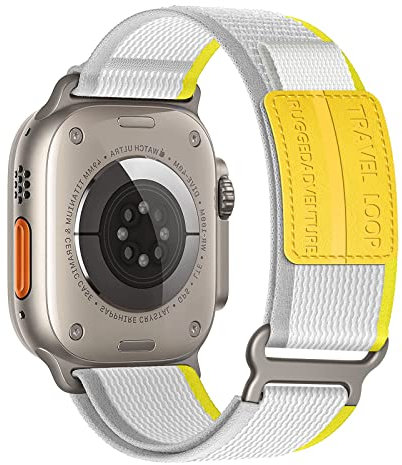 Trail Loop für Apple Watch Armband 40mm 41mm 38mm 44mm 45mm 46mm 42mm iWatch Armbänder Ultra 49mm Damen/Herren,Nylon Sport Klettverschluss Band für Apfelband SE/2nd Series 10 9 8 7 6 5 4 3 2 1,Leder