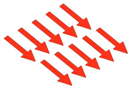PATIKIL Pfeil Aufkleber 2 20 Blatt Richtungsschild PVC Kleber Abnehmbar Böden Abziehbild für Böden Wand Markierung Rot