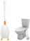 Duck Toilet Brush, 39.5cm/15.5inch Silicone Duck Toilet Brush and Holder, 4 in 1 Toilet Cleaning Brushes, No-Drill Wall Mounted Toilet Cleaning Tool for Bathrooms Hotel (White)