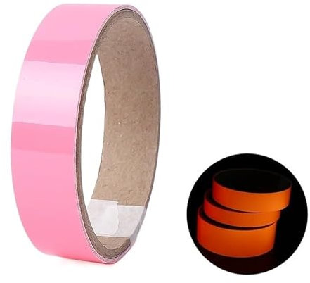 KLVN Luminous Tape 3 Size Self-Adhesive Tape Night Vision Glow In Dark Safety Warning Security Stage Home Decoration Tapes (Size : Orange red-2x100cm)
