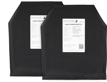 Zentauron Weichballistik Plattenträger ballistische Einlagen SAPI Cut VPAM 3 Plus Paar Größe M & L para Aramid Flexibel Leicht für Profis Militär Polizei Personenschutz Rettungsdienst Made in Germany