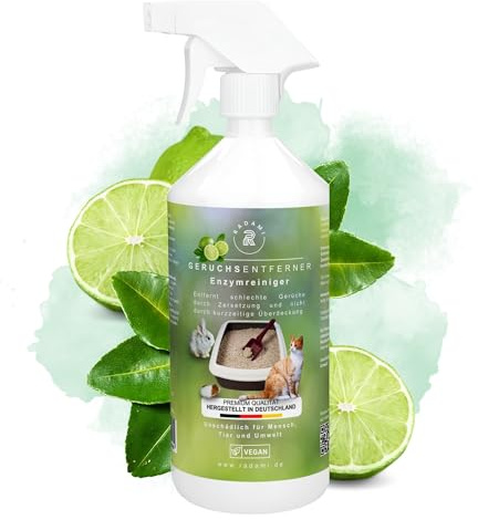 Geruchsentferner Geruchsvernichter 1000 ml Enzymreiniger gegen schlechte Gerüche wie Katzenurin/Hundeurin für Käfige/Zwinger/Tiertoiletten Limette