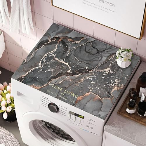 QMZDXH Parapolvere Lavatrice, Coperchio Antipolvere Frigorifero, coprilavatrice da Esterno, Antiscivolo, ad Asciugatura Rapida, Antipolvere, per Frigorifero, Cucina, Lavanderia F,60 * 60CM