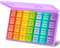 Tablettenbox 7 Tage Große Fächer, Medikamentenbox 7 Tage 4 Fächer BPA Frei Tablettenbox 7 tage Morgens Mittags Abends Nachts, Pillendose Große Fächer für Kinder äLtere und Arthritische HäNde - Violett